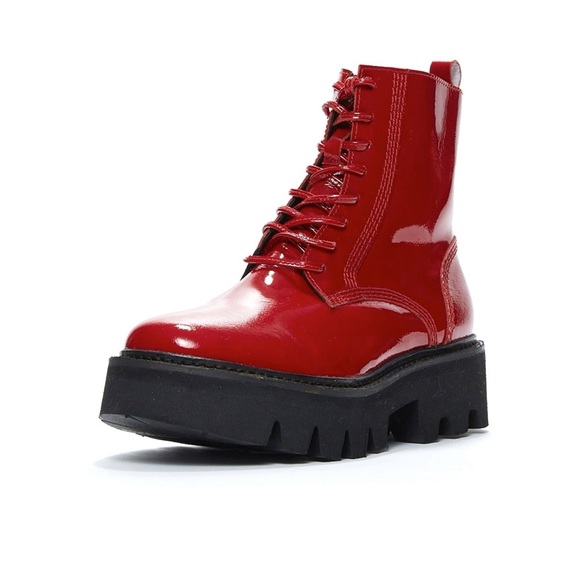 Jeffrey Campbell Shoes - JEFFREY CAMPBELL Red Agira Combat Boot